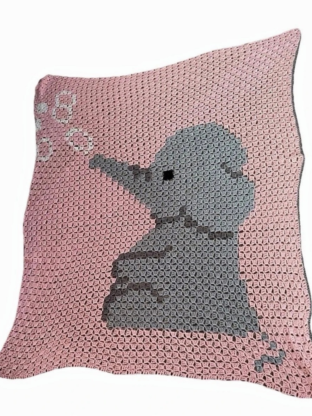Pink & Gray Animal Knit Throw baby blanket